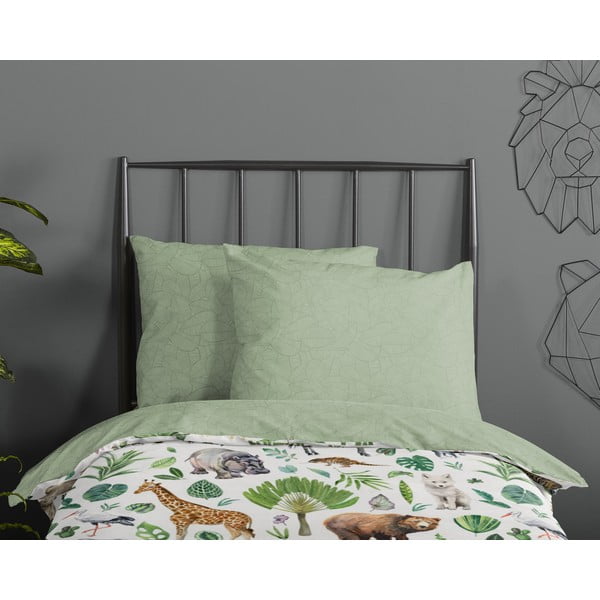 Zelené bavlněné dětské povlečení na jednolůžko 140x200 cm Samba – Good Morning-image-2