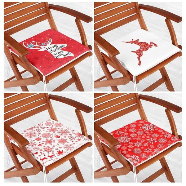 Podsedáky v sadě 4 ks s vánočním motivem 40x40 cm Snowflakes – Mila Home