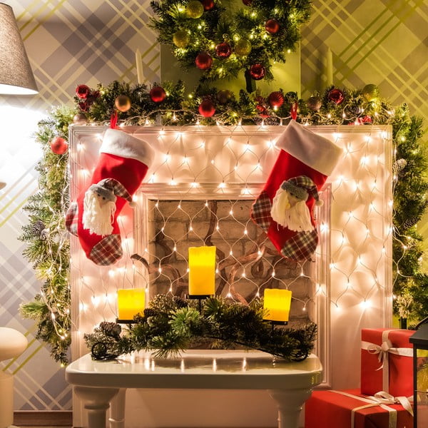 Transparentní LED světelný řetěz DecoKing Web, 200 světýlek, délka 2 m-image-1