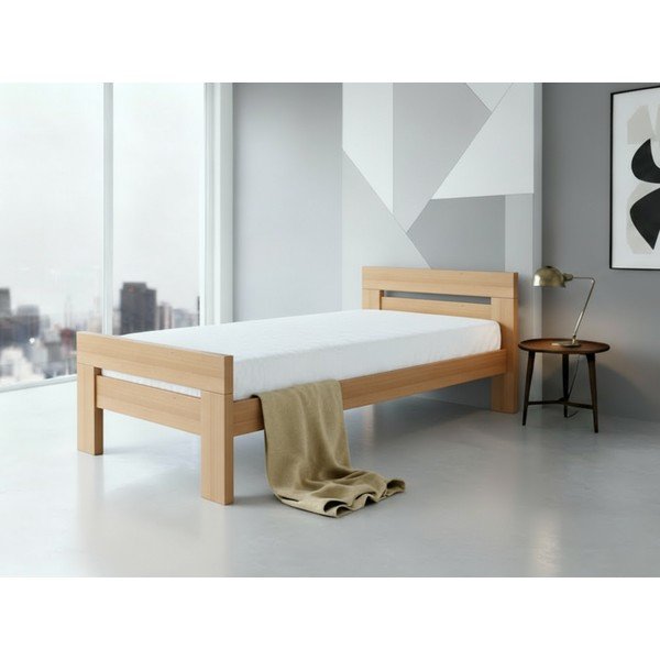 Jednolůžková postel z bukového dřeva s roštem 90x200 cm v přírodní barvě Fiorentino – B.E.S.-image-1