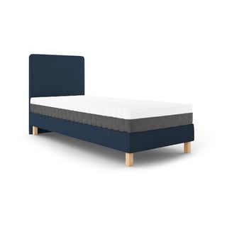 Tmavě modrá jednolůžková postel Mazzini Beds Lotus, 90 x 200 cm
