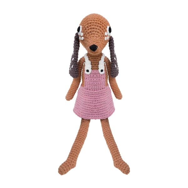 Pletená dětská hračka Sebra Crochet Animal Dog Bella