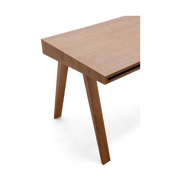 Hnědý stůl s nohami z jasanového dřeva EMKO 4.9, 80 x 70 cm-image-4