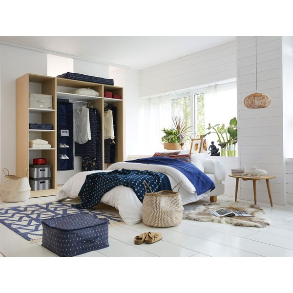 Tmavě modrý závěsný obal na oblečení Compactor Dots, délka 100 cm-image-1