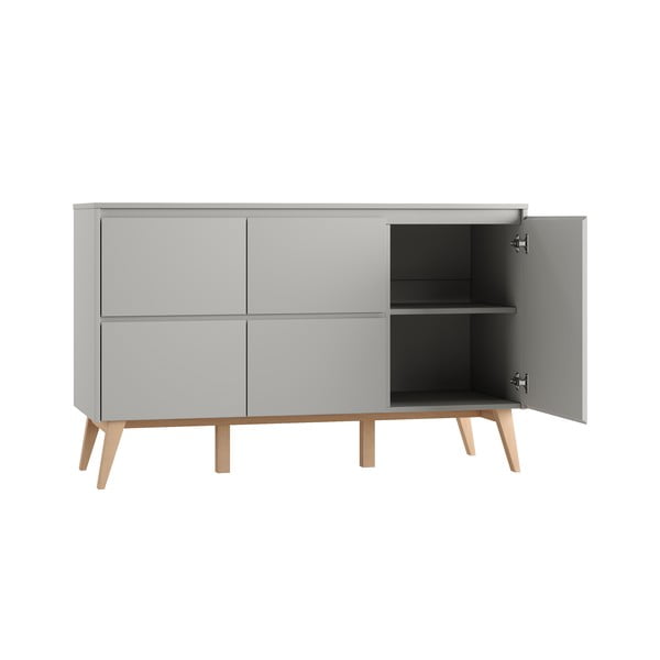 Šedá nízká dětská komoda 149x52,5 cm Swing – Pinio-image-3