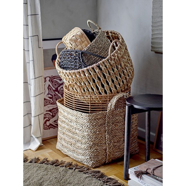 Hnědý vlněný kulatý koberec ø 110 cm Lenea - Bloomingville-image-1