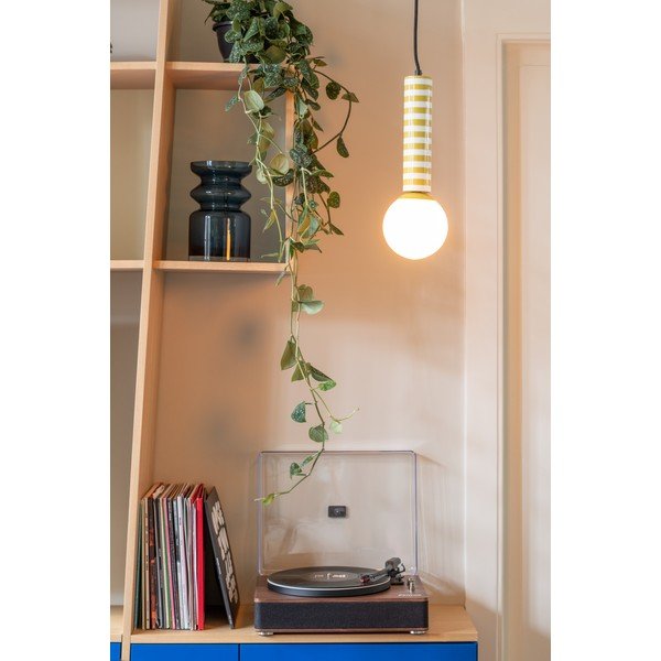 Žluté kovové závěsné svítidlo ø 12 cm Rayado Retro – Leitmotiv-image-1