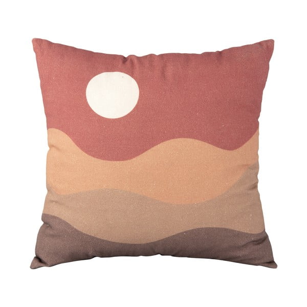 Hnědo-červený bavlněný polštář PT LIVING Clay Sunset, 45 x 45 cm