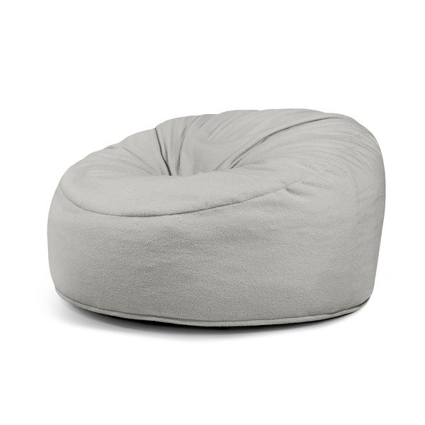 Světle šedý sedací vak z textilie bouclé Om 135 – SLOWDOWN