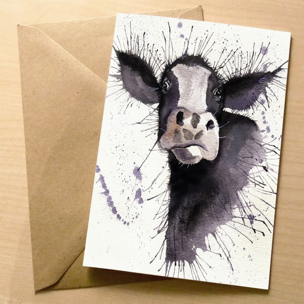 Přáníčko Wraptious Splatter Cow