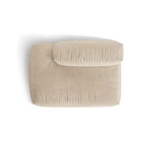 Béžový sametový modul pohovky (levý roh) Martina – Micadoni -image-3