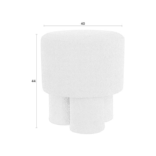 Bílý taburet z textilie bouclé Marcos – White Label-image-4