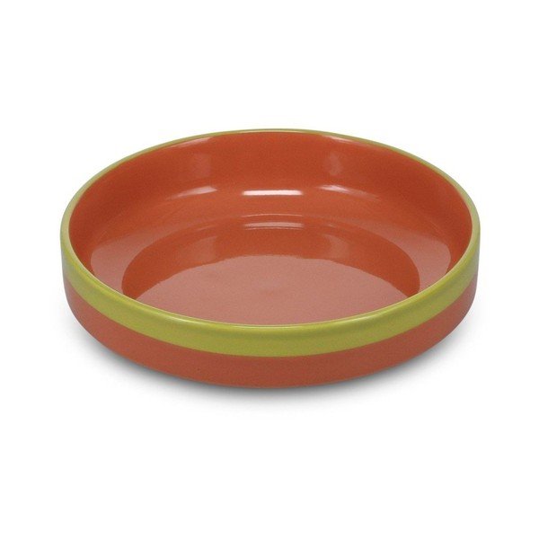 Zelený/oranžový hluboký  talíř z kameniny ø 21 cm Duo – ONA