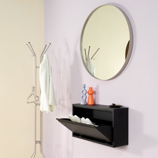 Černý kovový výklopný/závěsný botník 75x41x22 cm Billy – Spinder Design-image-1