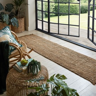 Hnědý jutový běhoun Flair Rugs Jute, 60 x 230 cm