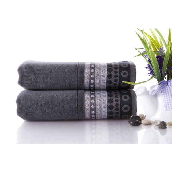 Set dvou ručníků Golf Gray, 50x90 cm
