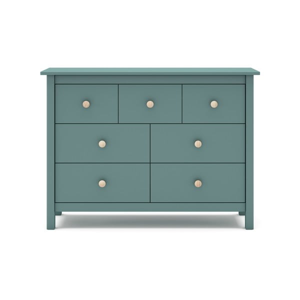 Nízká dětská komoda z borovicového dřeva v petrolejové barvě 110x80 cm Max – Marckeric-image-2