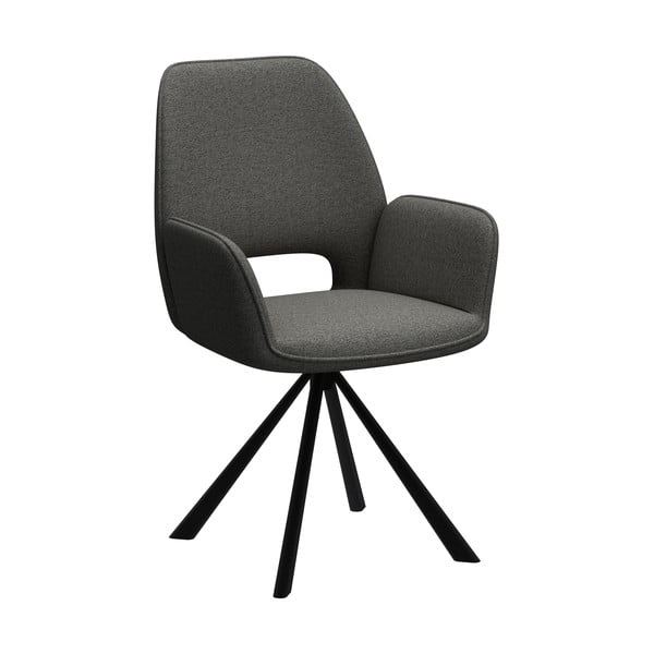 Tmavě šedé jídelní křeslo s područkami Graham – Actona