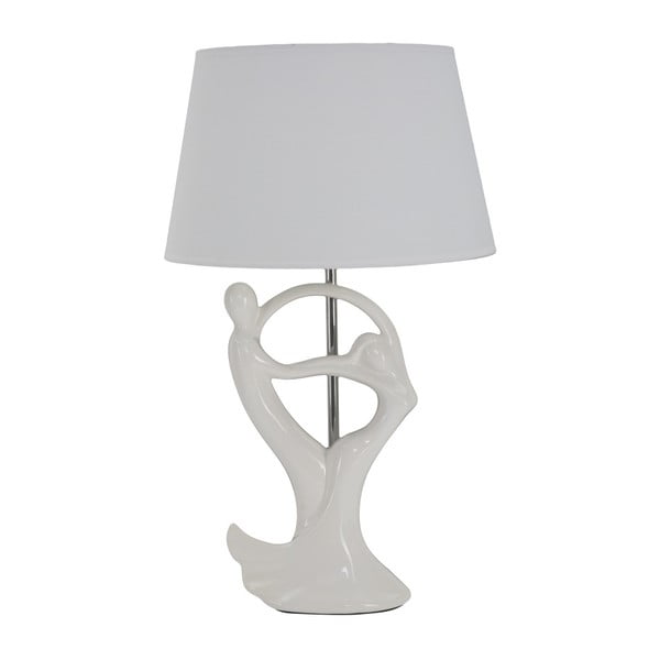 Bílá stolní keramická lampa Mauro Ferretti Nice, 50 cm