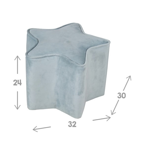 Světle modrý sametový dětský puf Lil Sofa – Roba-image-3