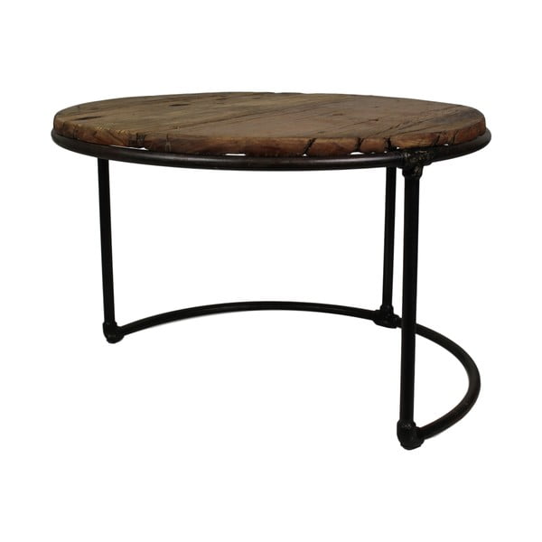 Odkládací stolek z teakového dřeva HSM Collection Amanda, ⌀ 70 cm