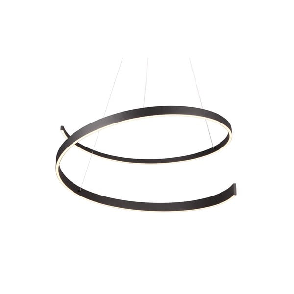 Černé LED závěsné svítidlo s hlasovým ovládáním/s ovládáním pomocí mobilní aplikace s kovovým stínidlem ø 75 cm Cinardi – CINQUE-image-3