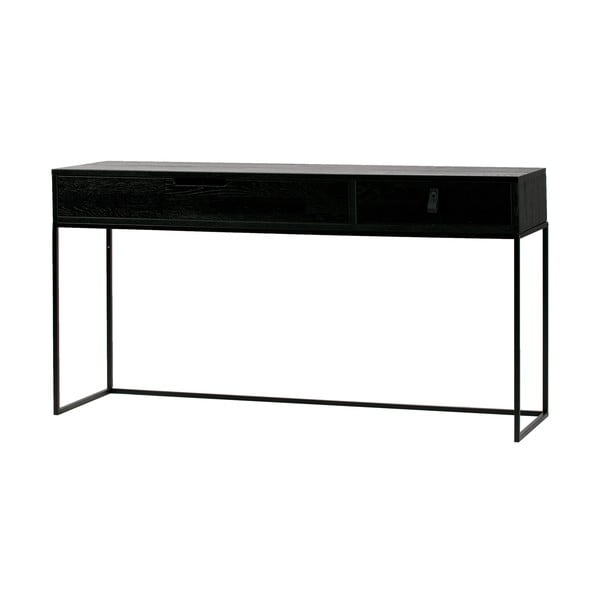 Černý konzolový stolek z dubového dřeva WOOOD Silas-image-2