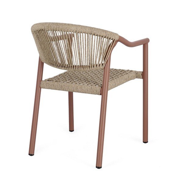 Červená/v přírodní barvě kovová zahradní židle Canarias – Bizzotto-image-4