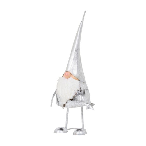 Dekorace Archipelago Silver Bouncing Long Hat Santa, 50 cm