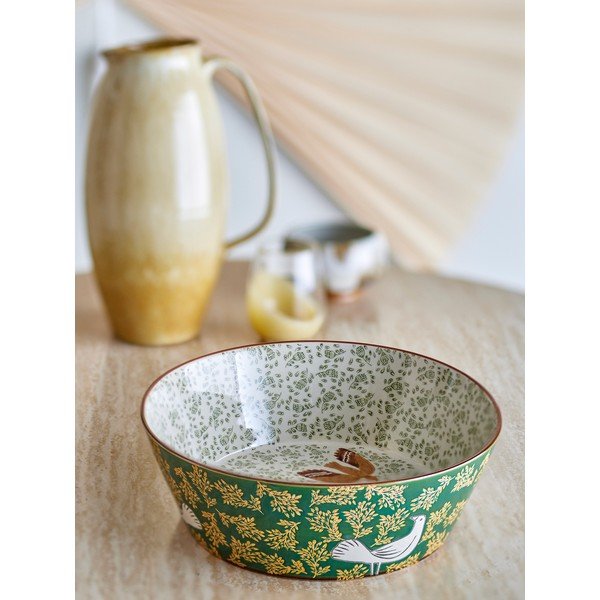 Zelená keramická mísa ø 28 cm Hezha – Bloomingville-image-1