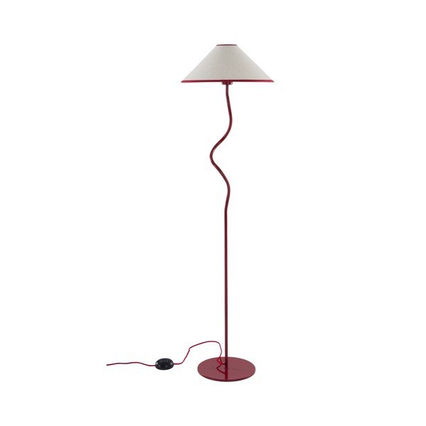 Červená/bílá látková stmívatelná stojací lampa (výška 148 cm) Juliet – Jotex
