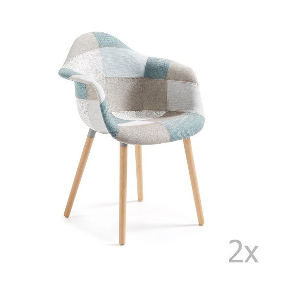 Sada 2 modro-šedých jídelních židlí La Forma Kenna