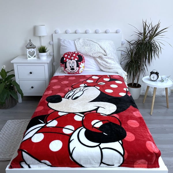 Červená dětská deka z mikroflanelu 100x150 cm Minnie – Jerry Fabrics-image-2