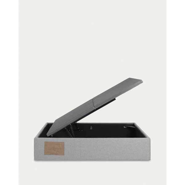 Šedá čalouněná dvoulůžková postel s úložným prostorem 180x200 cm Matters – Kave Home-image-4