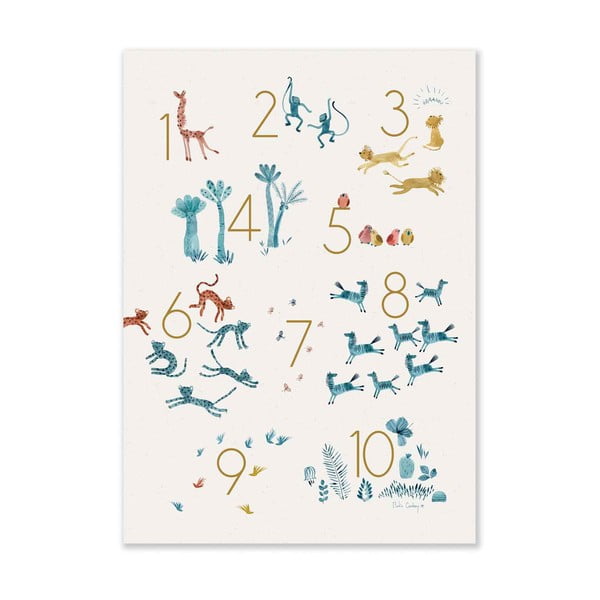 Dětský obrázek 50x70 cm Numbers – Moulin Roty