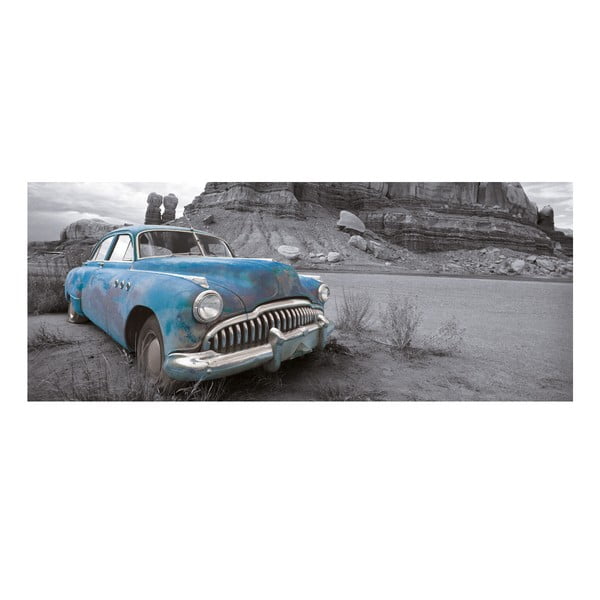 Skleněný obraz Old Car Rusting Away In The Desert 50x125 cm