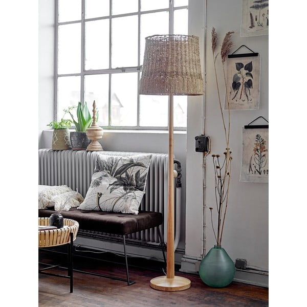 Stojací lampa v přírodní barvě s ratanovým stínidlem (výška 160 cm) Kakasi – Bloomingville-image-1