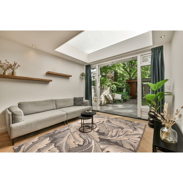 Šedo-béžový vlněný koberec 200x300 cm Thea anthracite – Agnella-image-1