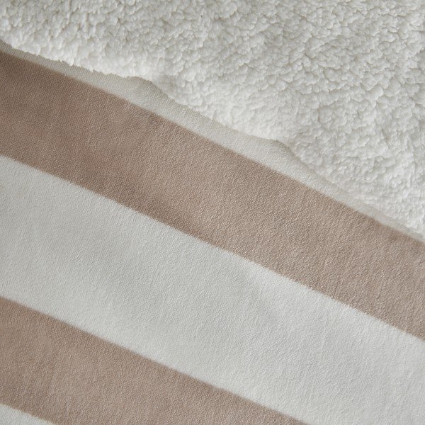 Povlečení na dvoulůžko s beránkem v přírodní barvě 200x200 cm Cosy Sherpa Stripe – Catherine Lansfield-image-3