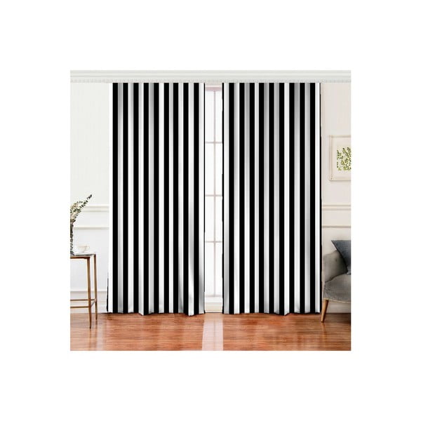 Černo-bílé závěsy v sadě 2 ks 140x260 cm – Mila Home-image-2