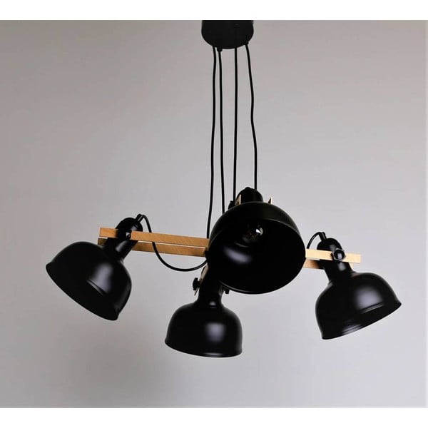 Černé závěsné svítidlo s kovovým stínidlem Reno – Candellux Lighting-image-2