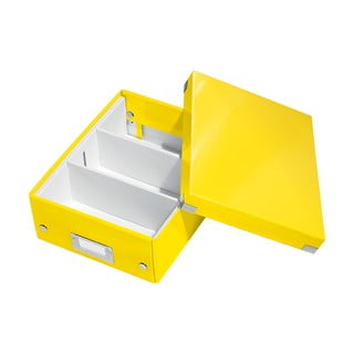 Žlutý box s organizérem Leitz Office, délka 28 cm