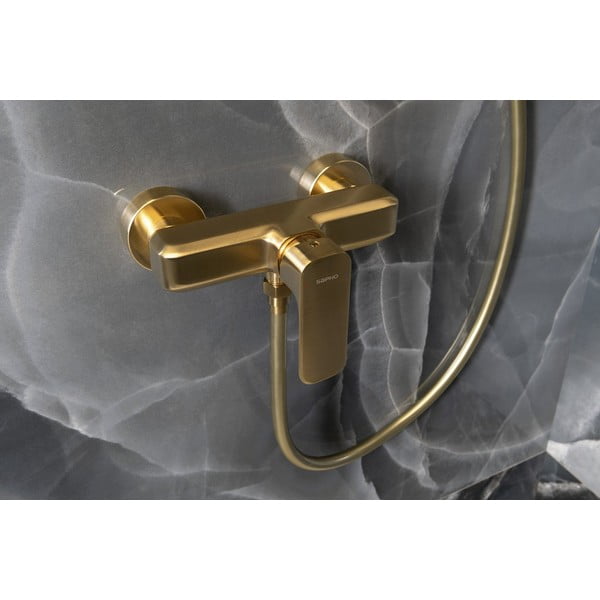 Nástěnná sprchová baterie ve zlaté barvě (1 výstup) Spy – Sapho-image-1
