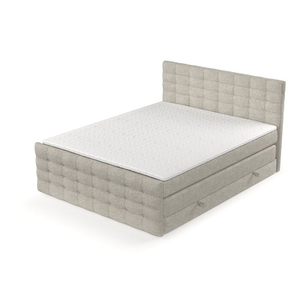 Béžová boxspring postel s úložným prostorem 180x200 cm Blend – Maison de Rêve-image-3