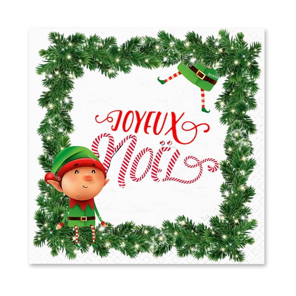 Ubrousky v sadě 20 ks 33x33 cm Prankster Elf – Homéa