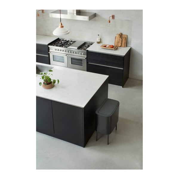 Matně černý dotykový ocelový odpadkový koš na tříděný odpad 3x11 l Bo Touch Bin – Brabantia-image-4