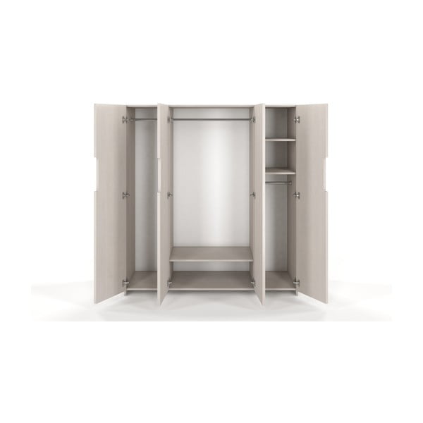 Bílá šatní skříň z borovicového dřeva 170x180 cm Bergman - Skandica-image-1