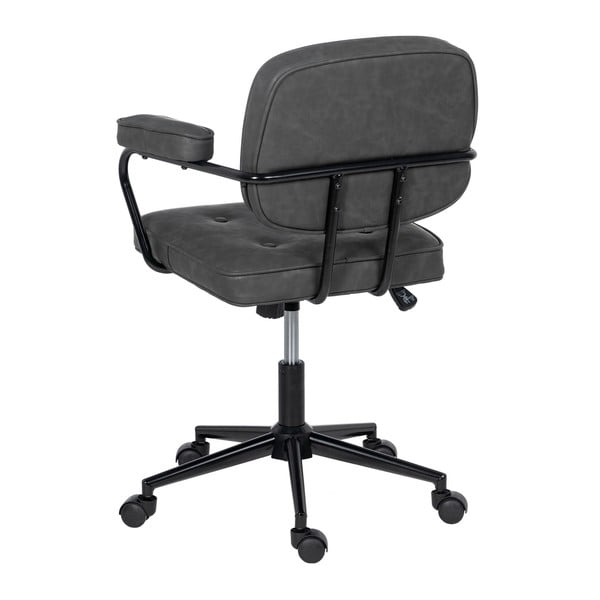 Antracitová kancelářská židle z imitace kůže – Ixia-image-4