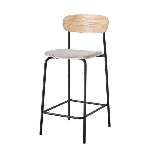 Barové židle v černé a taupe barvě v sadě 2 ks (výška sedáku 66 cm) Adriana – Marckeric-image-2