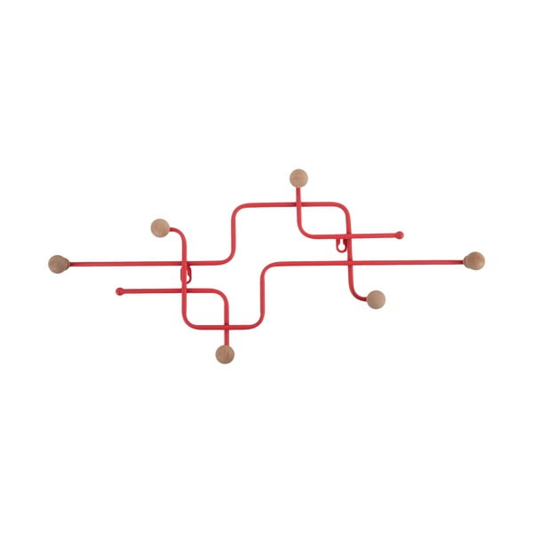 Červený kovový nástěnný věšák 60,5 cm Metro – PT LIVING